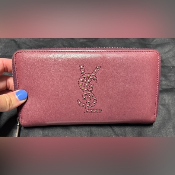 Yves Saint Laurent Handbags - YSL pink Cassandra studded zip around wallet